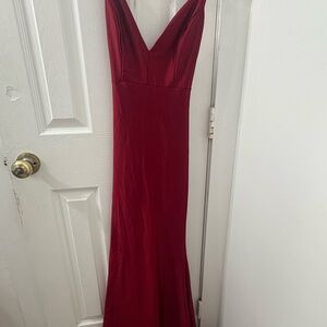 Fashion Nova Strapless Burgundy Dress